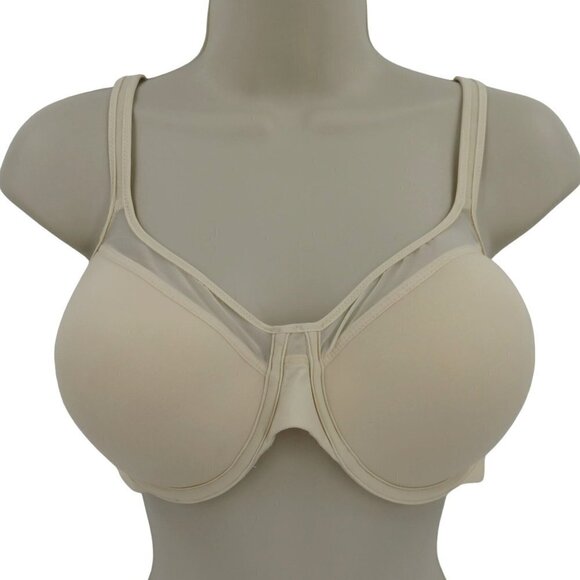 Bali 36DD Bra 3439 One Smooth U Ultra Light Underwire Mesh Solid Cream Lined - Picture 1 of 13